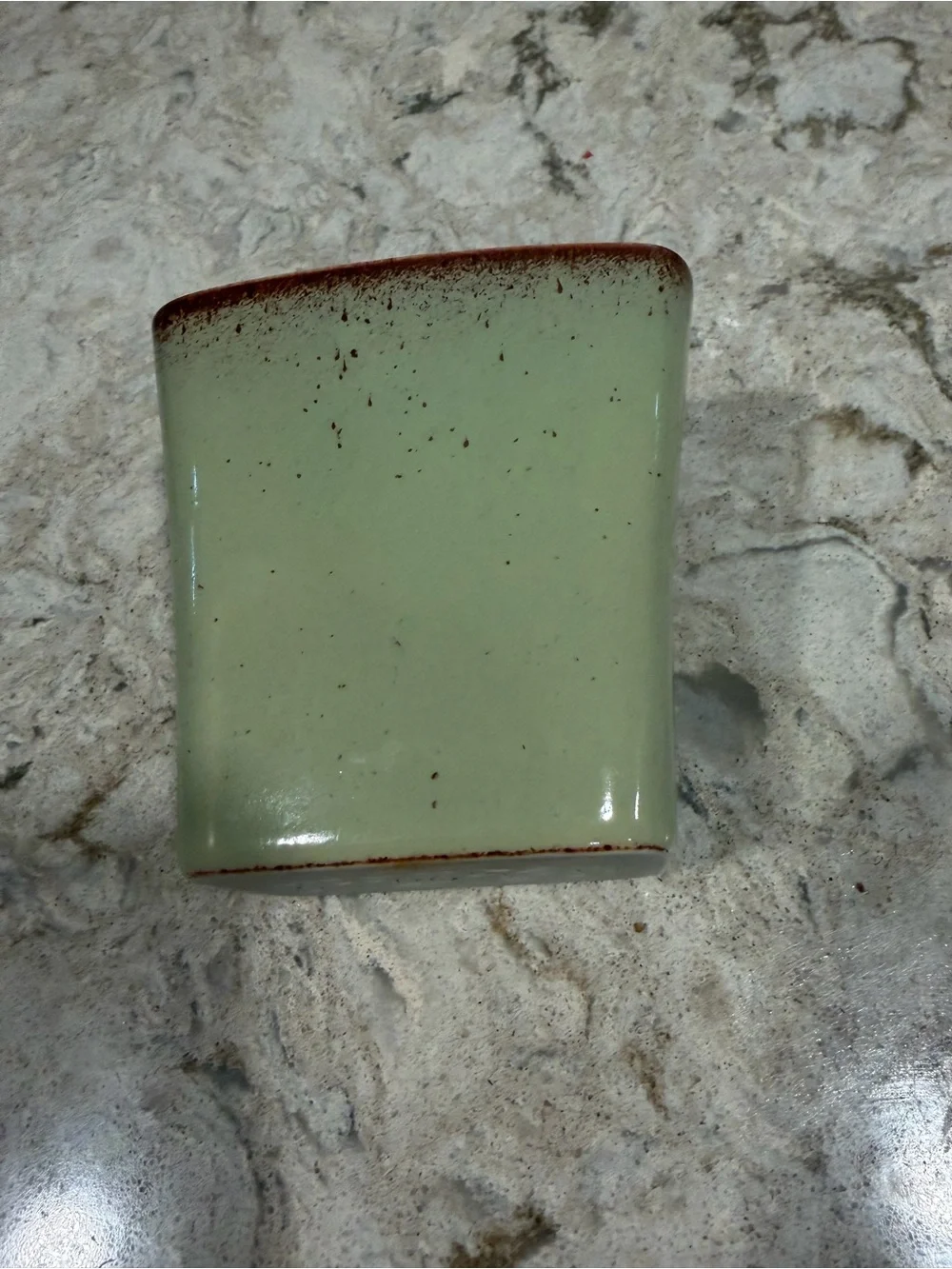 Vintage Vermont Studio Pottery Pale Green Vase mold# 20 signed S Ballard
